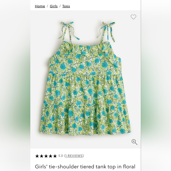 Crewcuts Blue and Green Floral Top - Picture 1 of 4